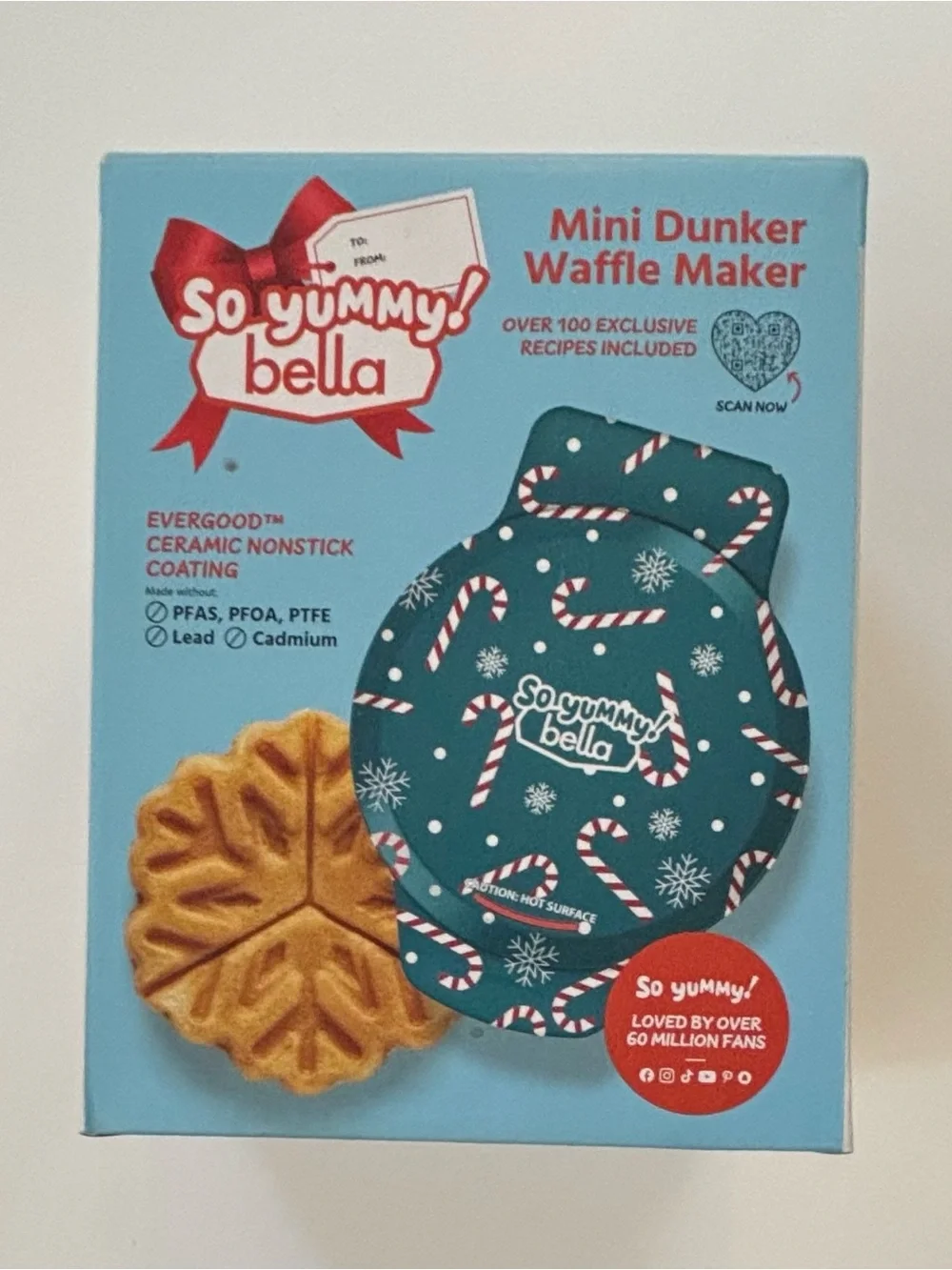 so yummy! Bella mini dunker waffle maker snowflake NEW NWT